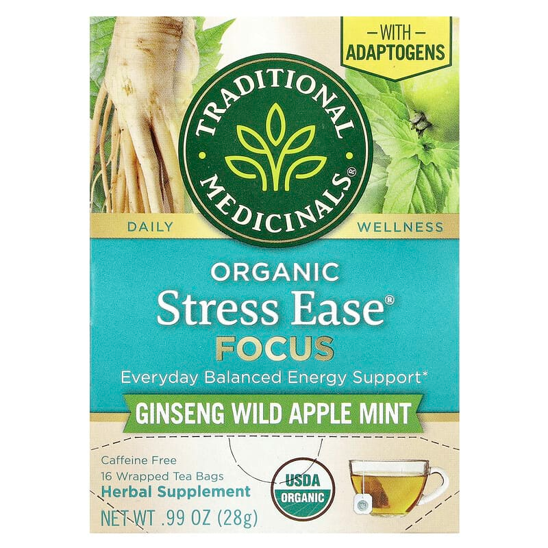 Traditional Medicinals Stress Ease Focus, 16 bags.