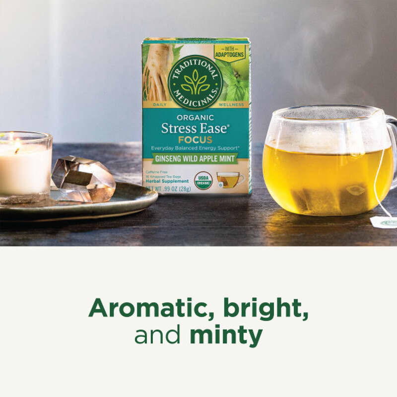 Traditional Medicinals Stress Ease Focus, 16 bags.