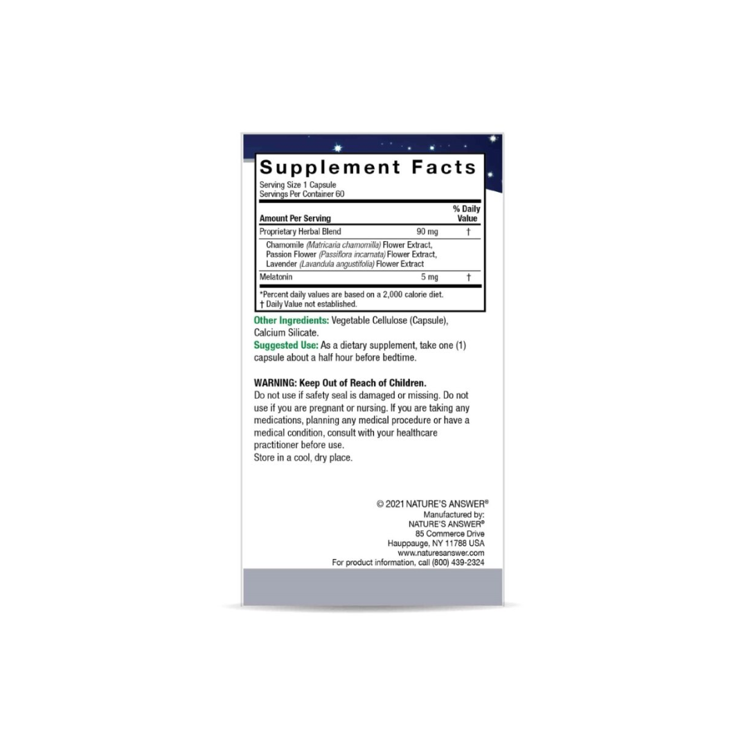 Nature's Answer Melatonin +, 60 vcaps.