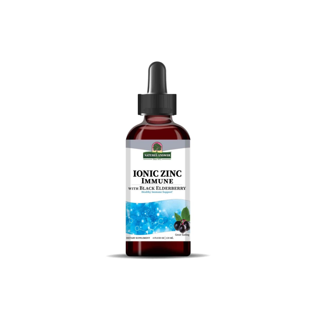 Nature's Answer Ionic Zinc Immune with Black Elderberry Liquid, 120ml.