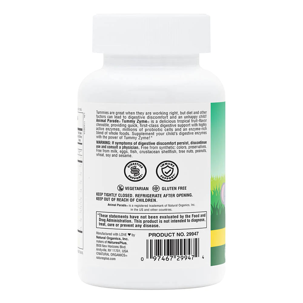 Natures Plus Animal Parade Tummy Zyme Tropical Fruit, 90 tablets