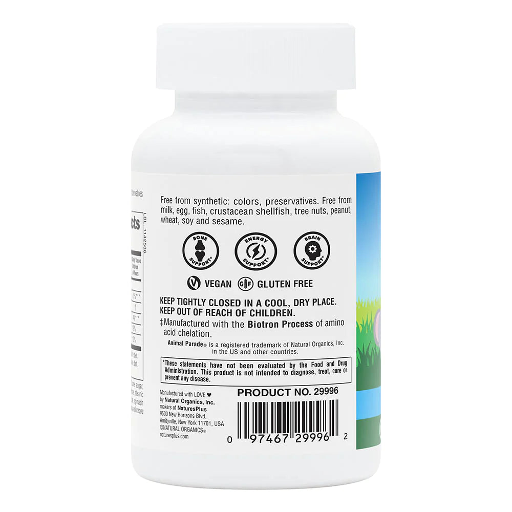 Natures Plus Source of Life Animal Parade Calcium (Vanilla), 90 tabs.