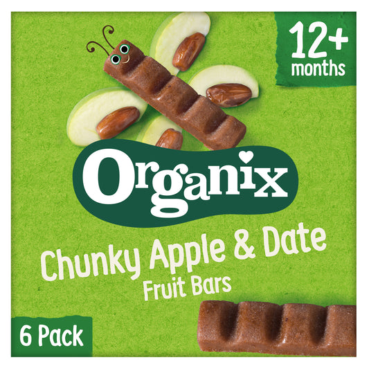 Organix Goodies Organic Chunky Fruit Bars - Apple & Date, 6 x 17 g.