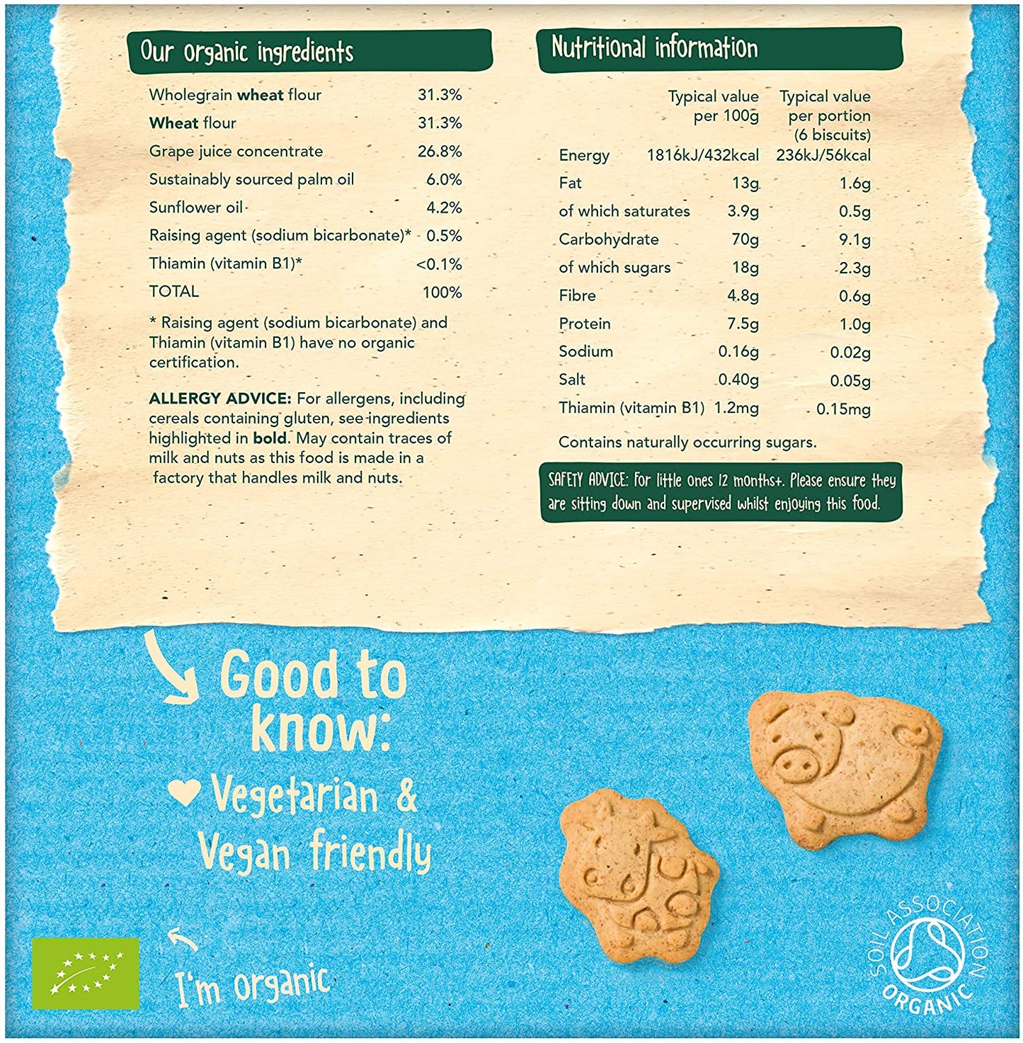 Organix Goodies Organic Animal Biscuits, 100 g.
