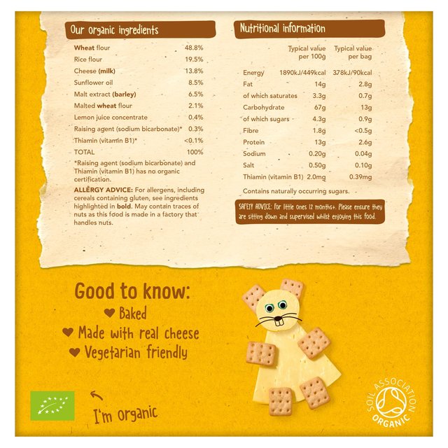 Organix Goodies Organic Mini Cheese Crackers, 4 x 20g.