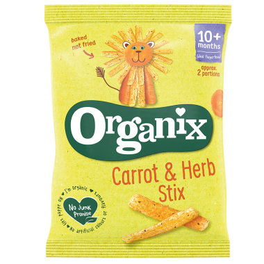 Organix Goodies Organic Carrot Stix, 4 x 15 g.