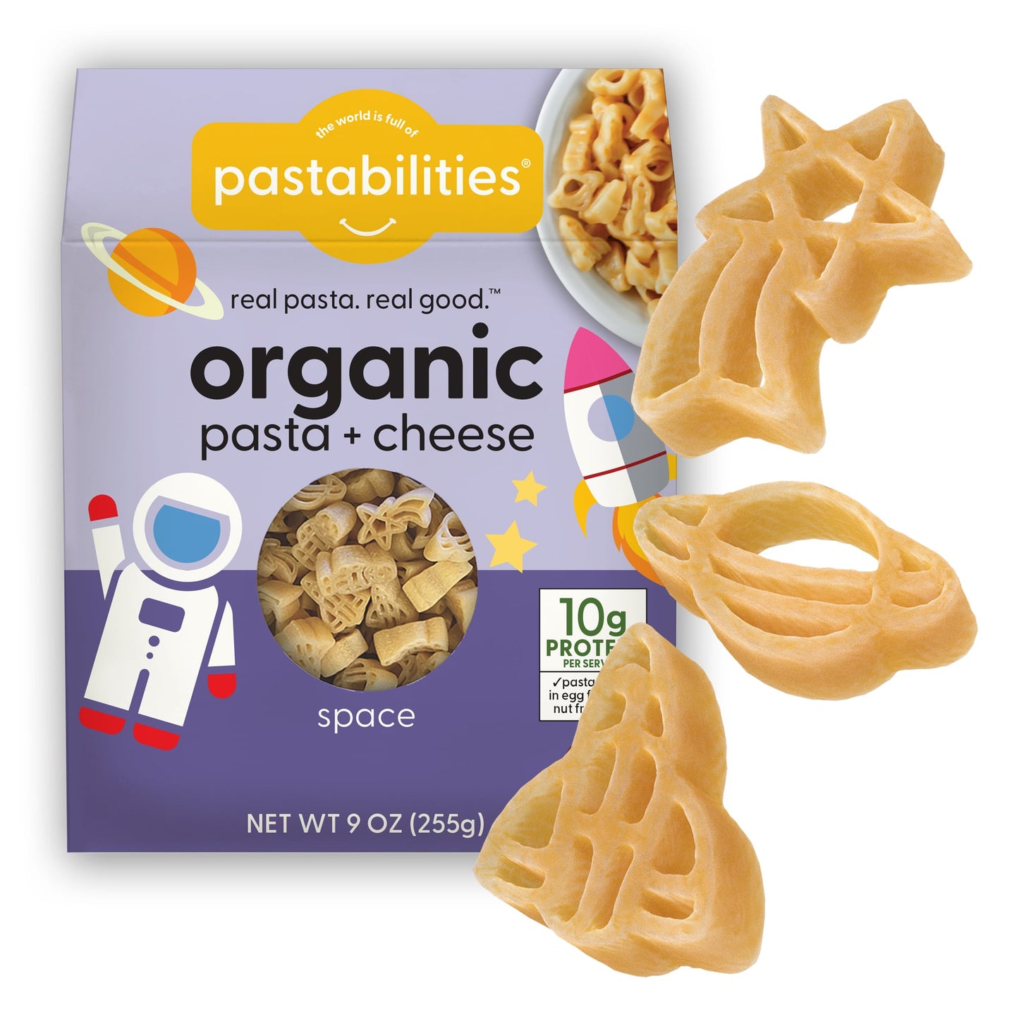 Pastabilities Organic Shaped Pasta (Mac 'N Cheese) - Out Of This World, 255g