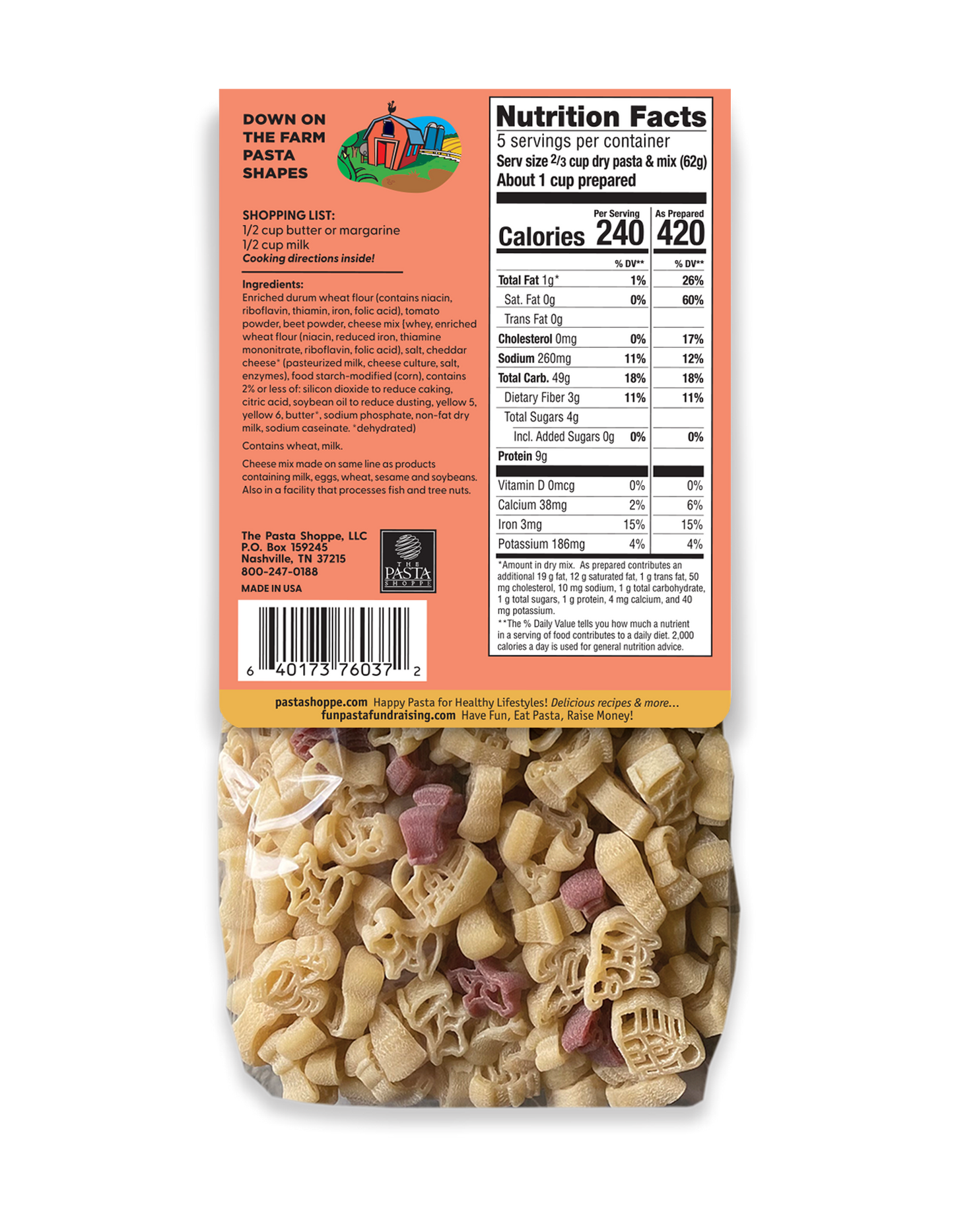 Pastabilities Down on the Farm Mac and Cheese, 340g.