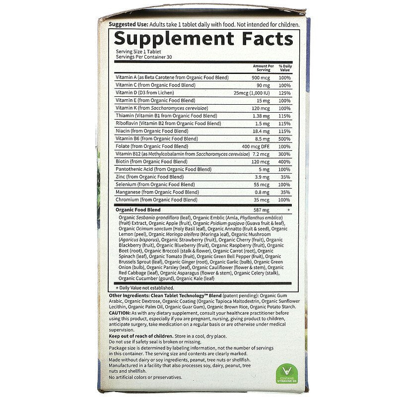 Garden of Life mykind Organics Men's Once Daily, 30 vtabs.