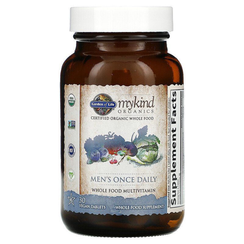Garden of Life mykind Organics Men's Once Daily, 30 vtabs.