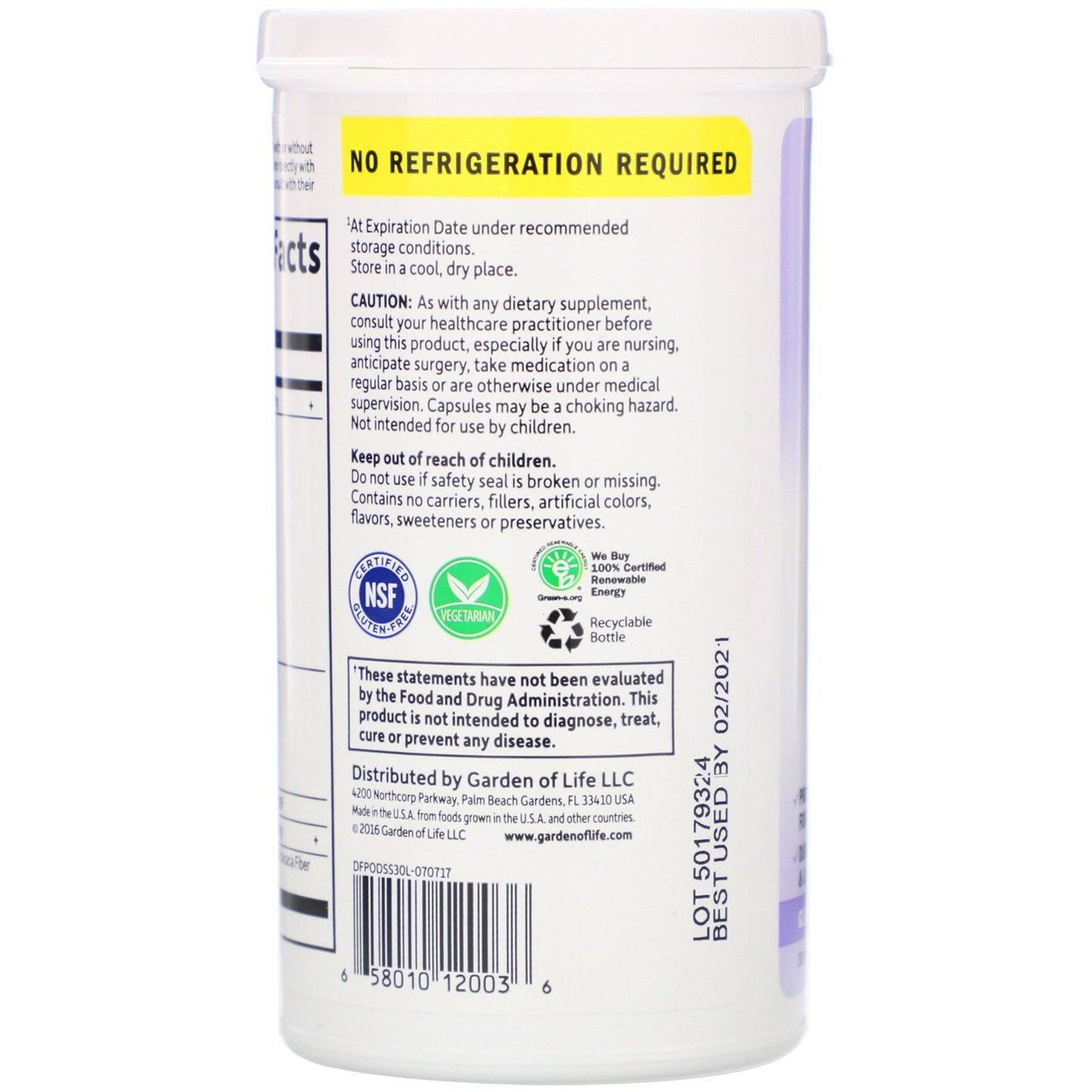 Garden of Life Dr. Formulated PROBIOTICS Once Daily Prenatal, 30 Vcaps.
