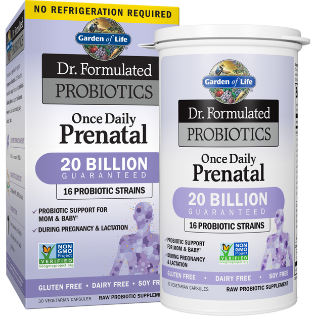 Garden of Life Dr. Formulated PROBIOTICS Once Daily Prenatal, 30 Vcaps.