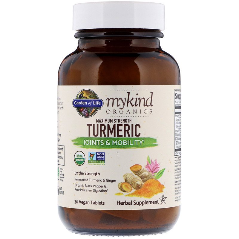 Garden of Life mykind Organics Max Strength Turmeric Joints and Mobility, 30 tabs.