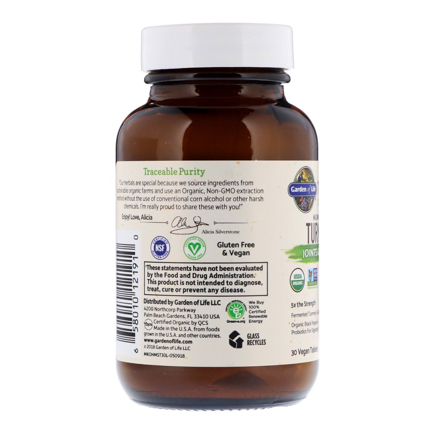 Garden of Life mykind Organics Max Strength Turmeric Joints and Mobility, 30 tabs.
