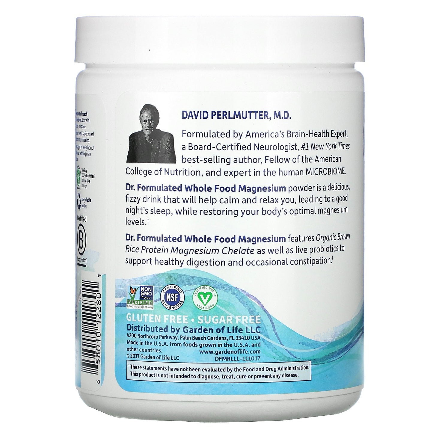 Garden of Life Dr. Formulated Magnesium Powder- Raspberry Lemon, 425.1 g.