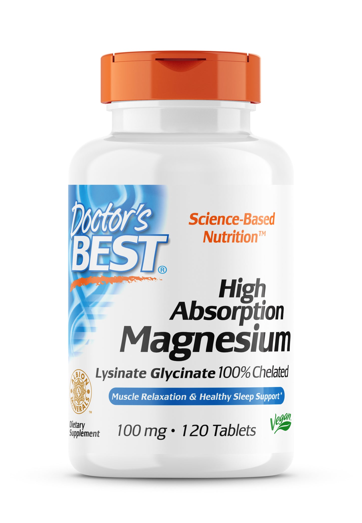 Doctor's Best High Absorption Magnesium 100mg, 120 tabs