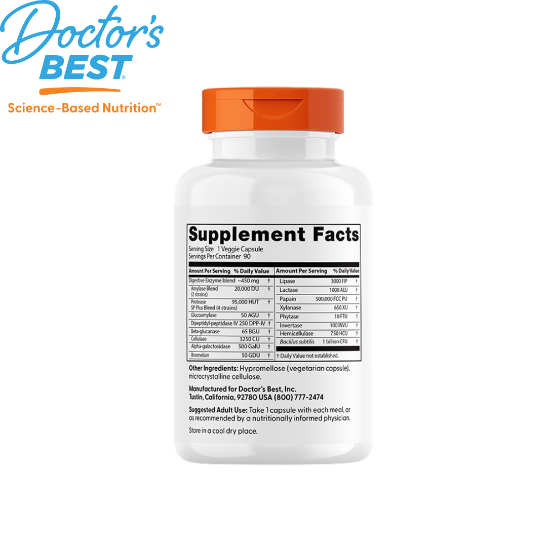 Doctor's Best Digestive Enzymes, 90 vcaps