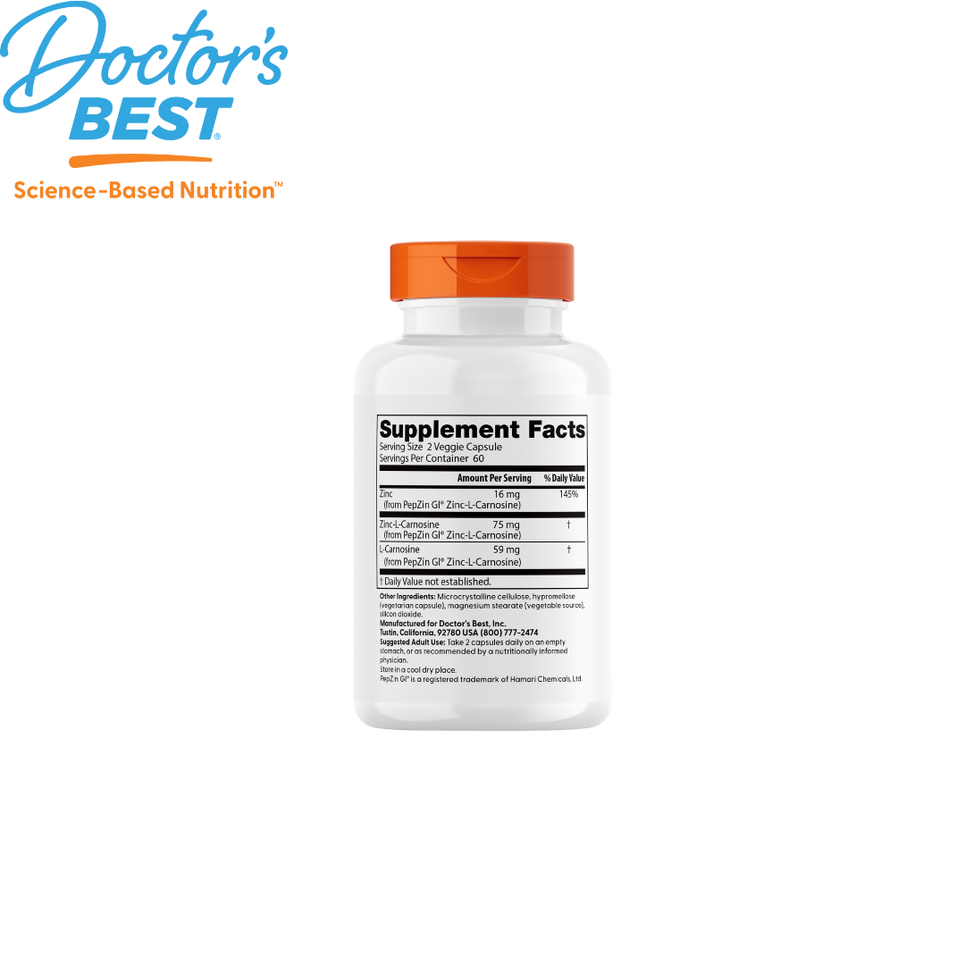 Doctor's Best Zinc Carnosine Complex with PepZin GI, 120 vcaps