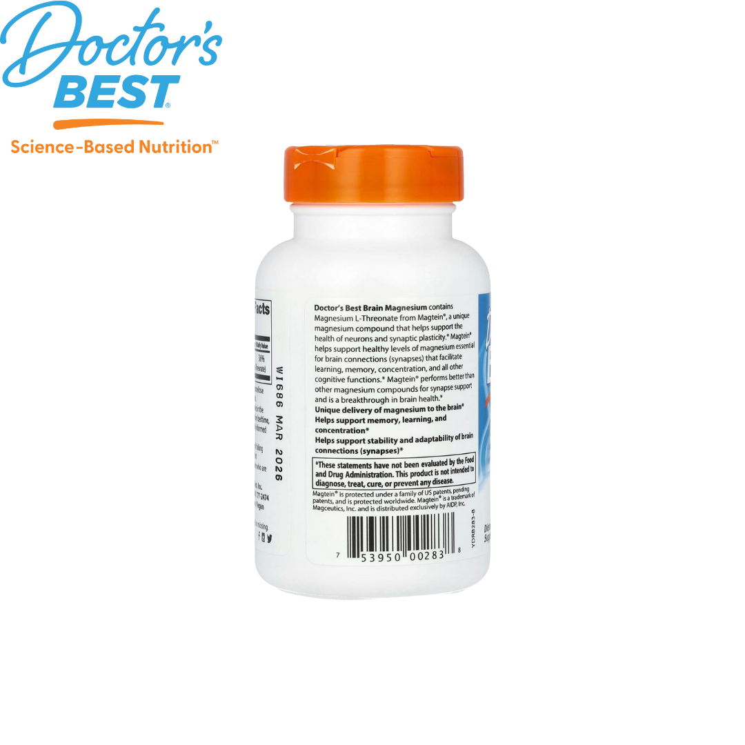 Doctor's Best Brain Magnesium with Magtein 50 mg, 90 vcaps