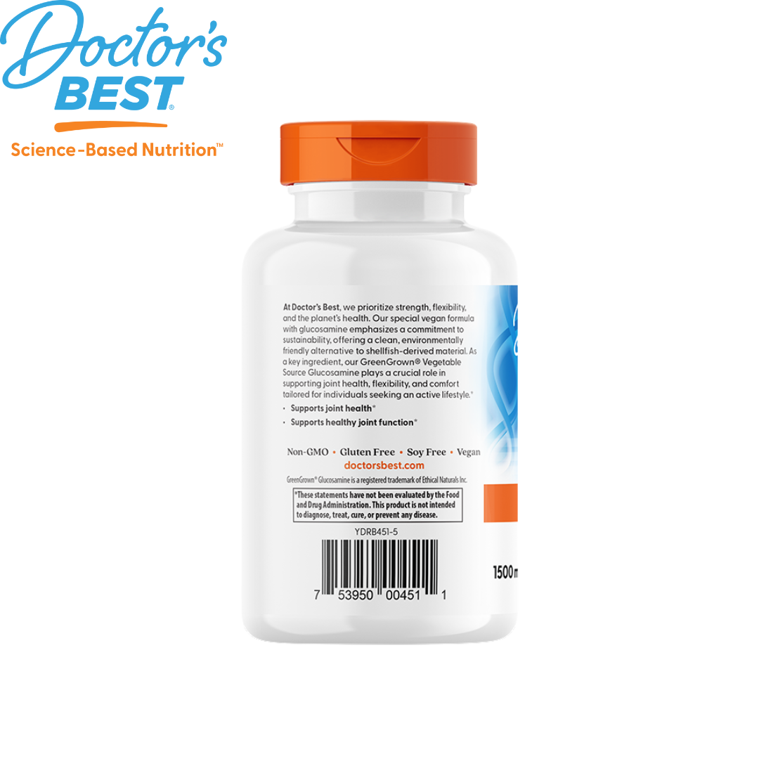 Doctor's Best Vegan Glucosamine Sulfate with GreenGrown Glucosamine 750mg, 180 vcaps