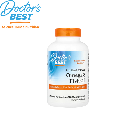 Doctor's Best Purified & Clear Omega 3 Fish Oil, 120 sgls