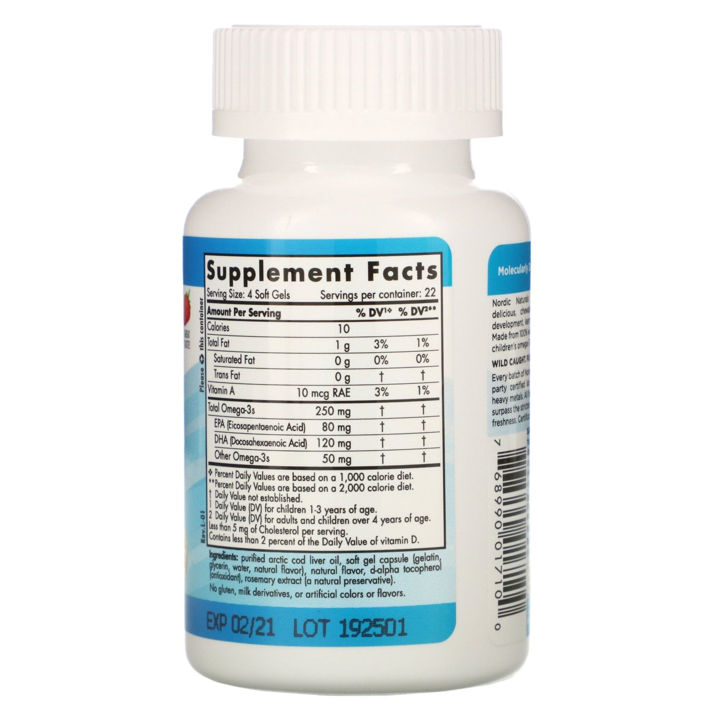 Nordic Naturals Children's DHA 250 mg - Strawberry, 90 sgls.