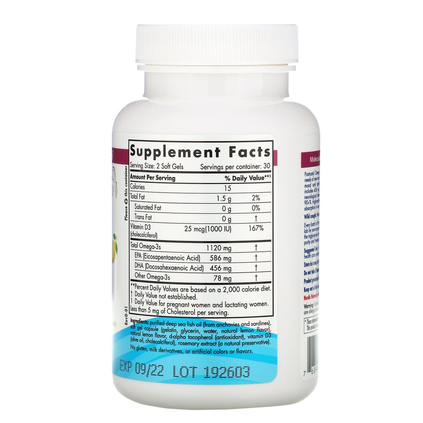 Nordic Naturals Postnatal Omega-3 - Lemon, 60 sgls.