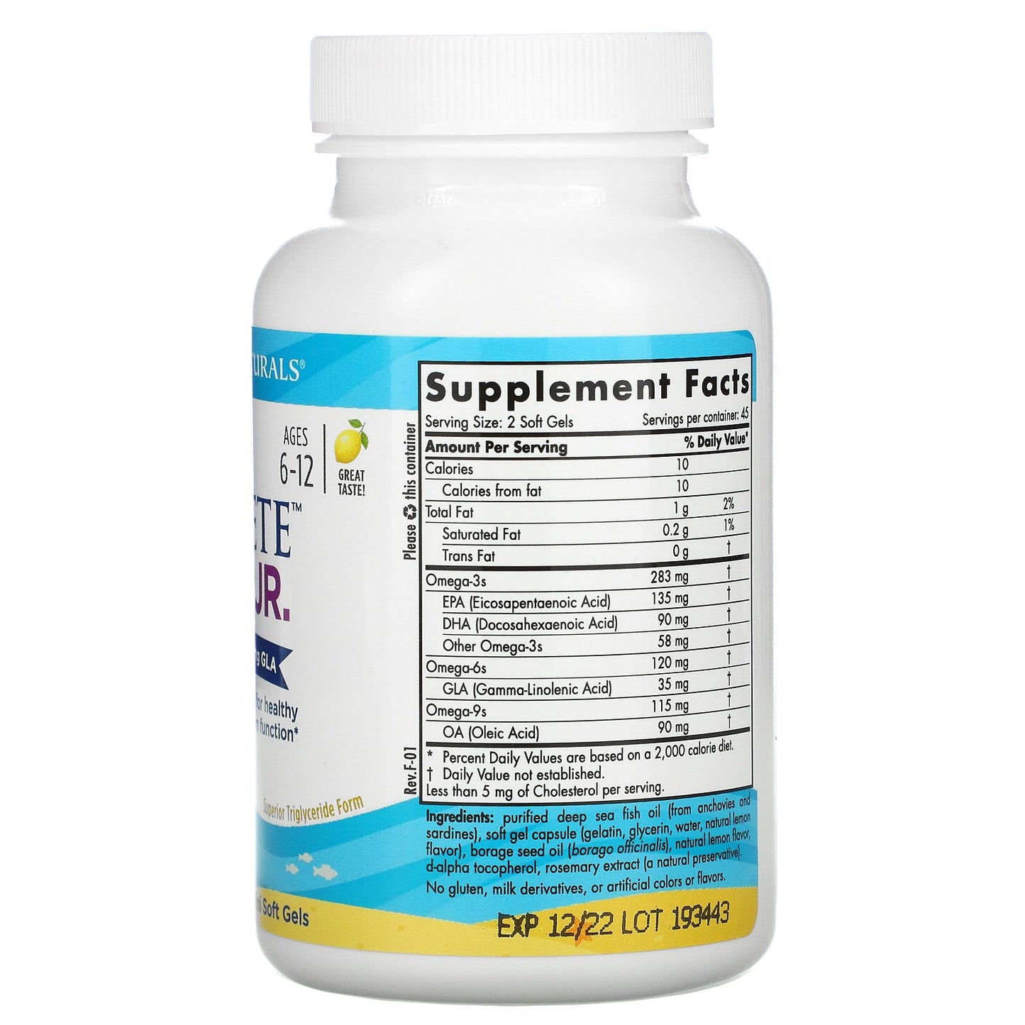 Nordic Naturals Complete Omega Junior 500 mg - Lemon, 90 sgls.