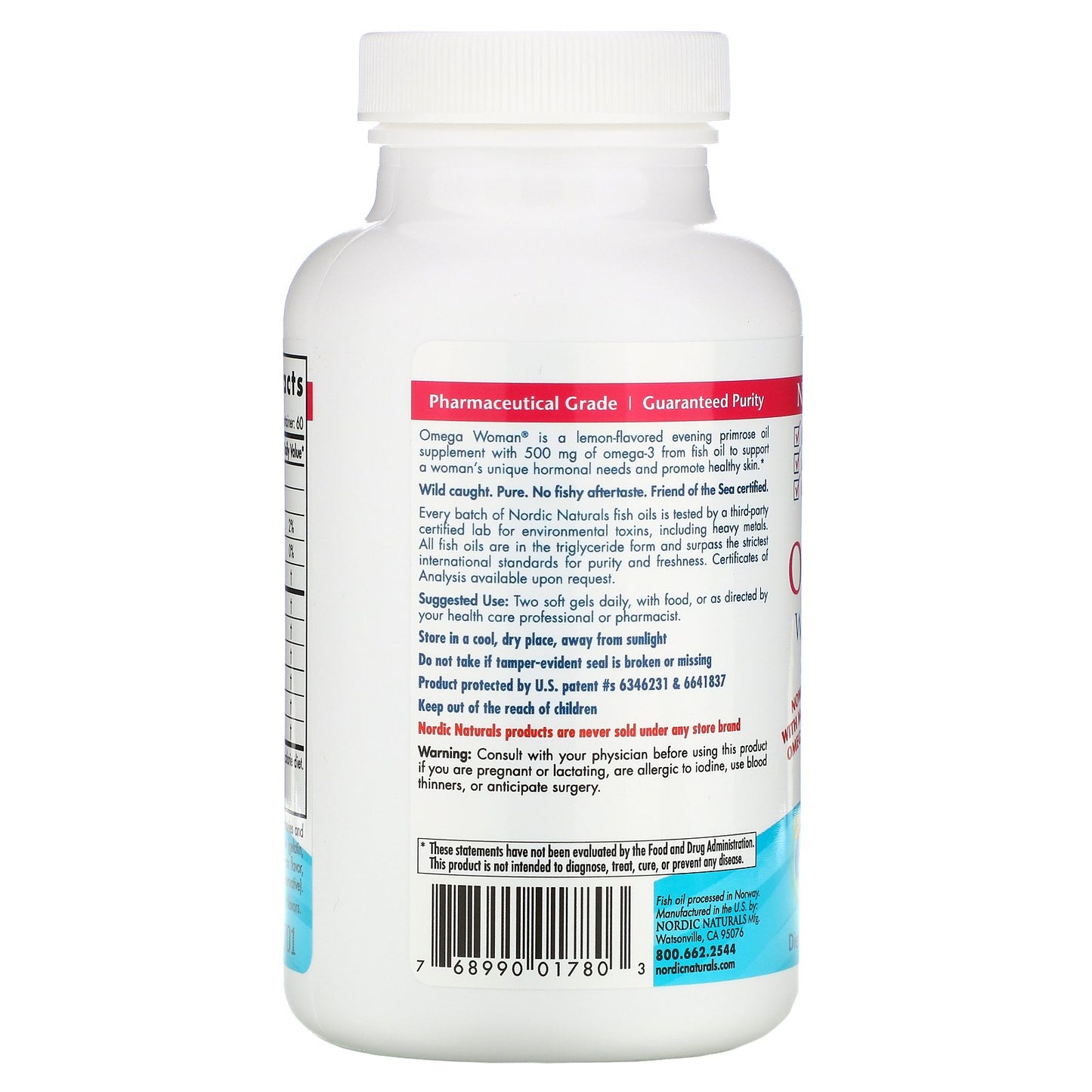 Nordic Naturals Omega Woman 500 mg - Lemon, 120 sgls.