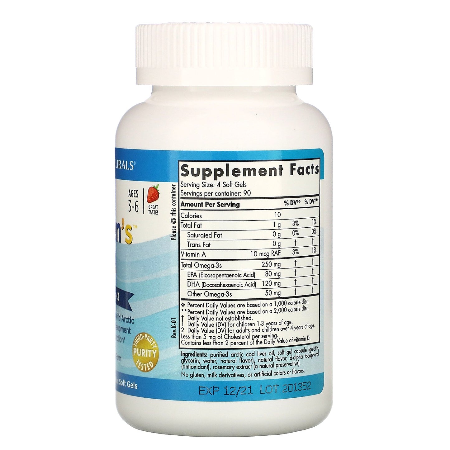 Nordic Naturals Children's DHA 250 mg - Strawberry, 360 sgls.