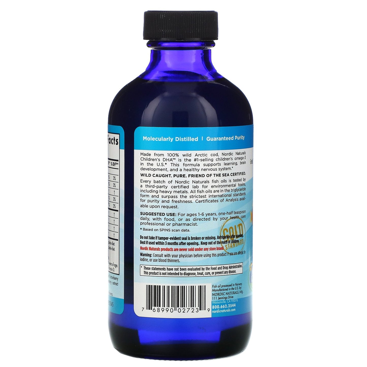 Nordic Naturals Children's DHA Arctic Cod Liver Oil - Strawberry, 237 ml.