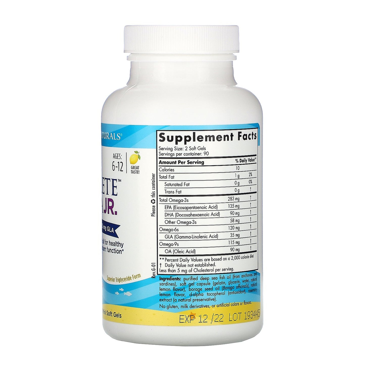 Nordic Naturals Complete Omega Junior 500 mg - Lemon, 180 sgls.