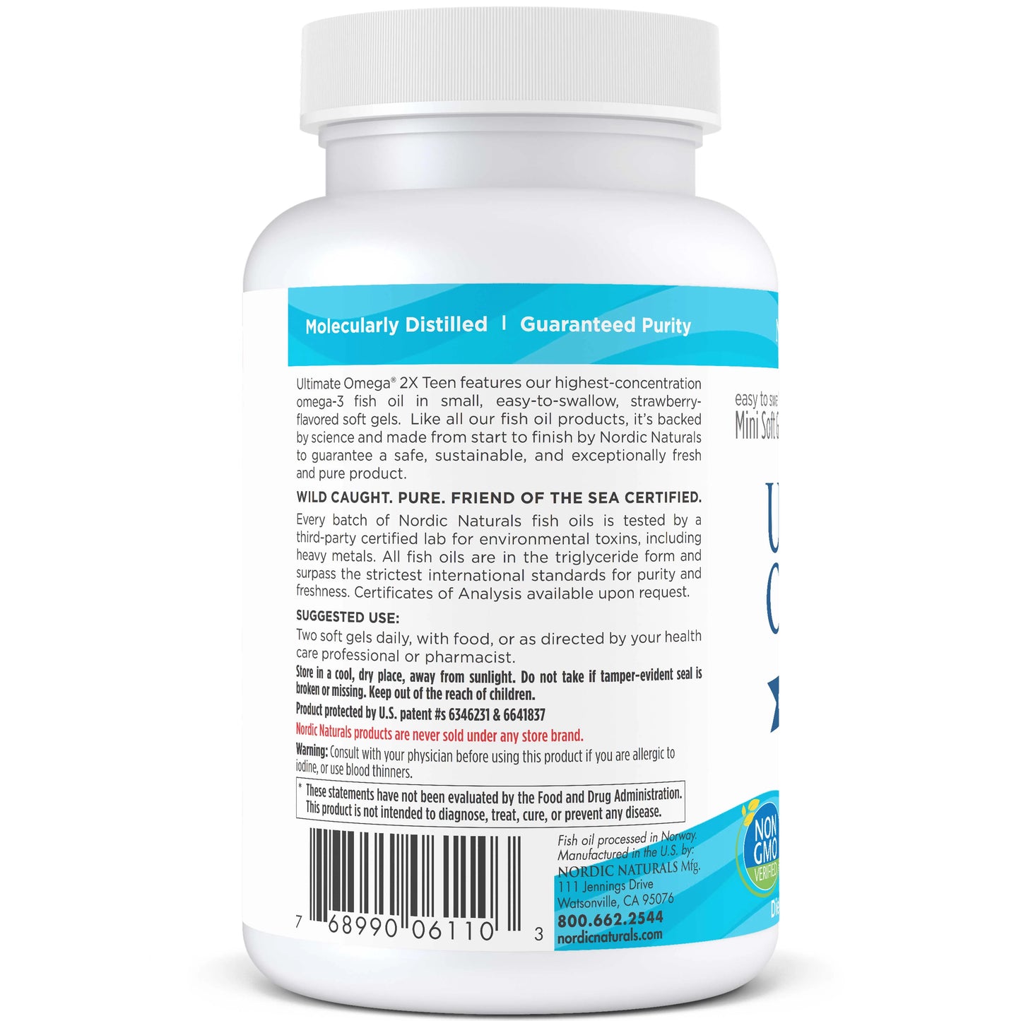 Nordic Natural Ultimate Omega® 2X Teen, 60 softgels