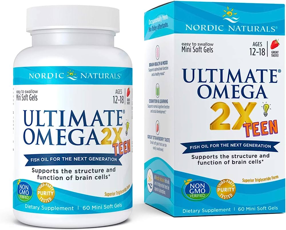 Nordic Natural Ultimate Omega® 2X Teen, 60 softgels