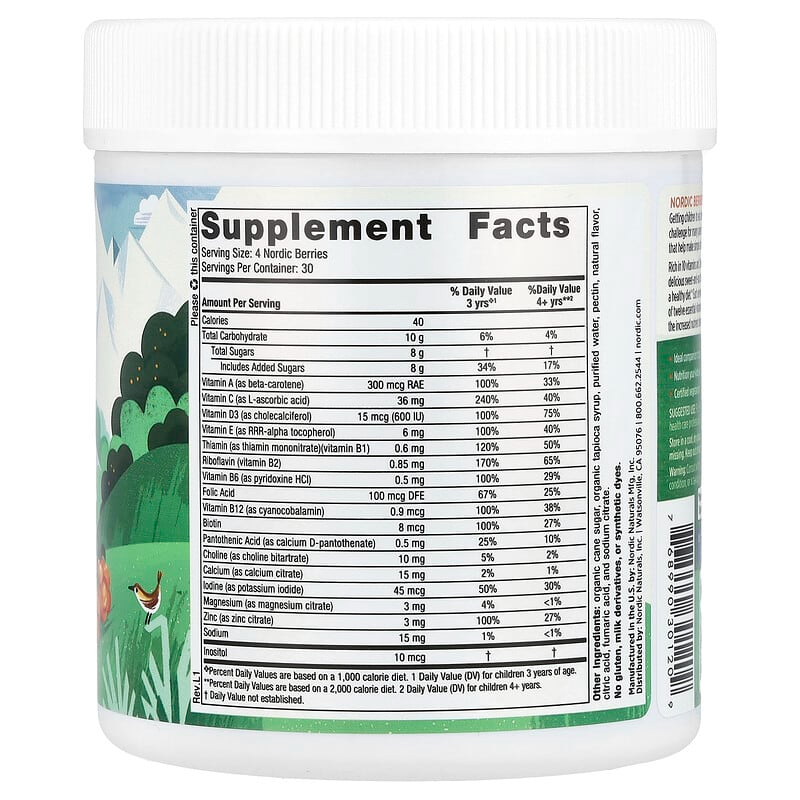 Nordic Naturals Nordic Berries Multivitamin Gummies - Citrus, 120 berries.