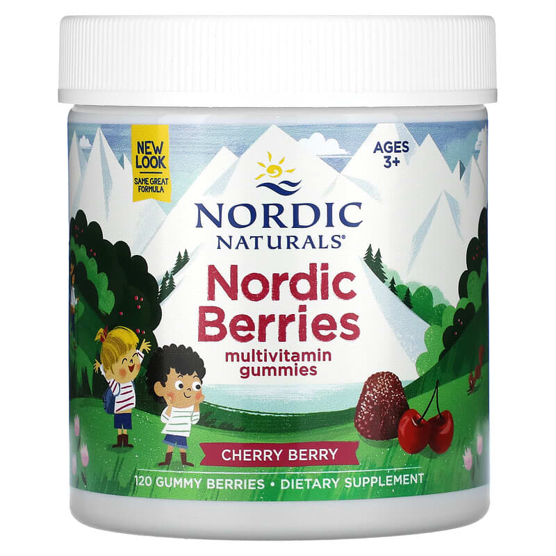 Nordic Naturals Nordic Berries Multivitamin Gummies - Cherry Berry, 120 berries.