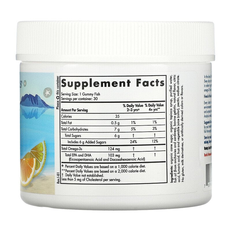 Nordic Naturals Nordic Omega-3 Gummy Fish - Tangerine, 30 gums.
