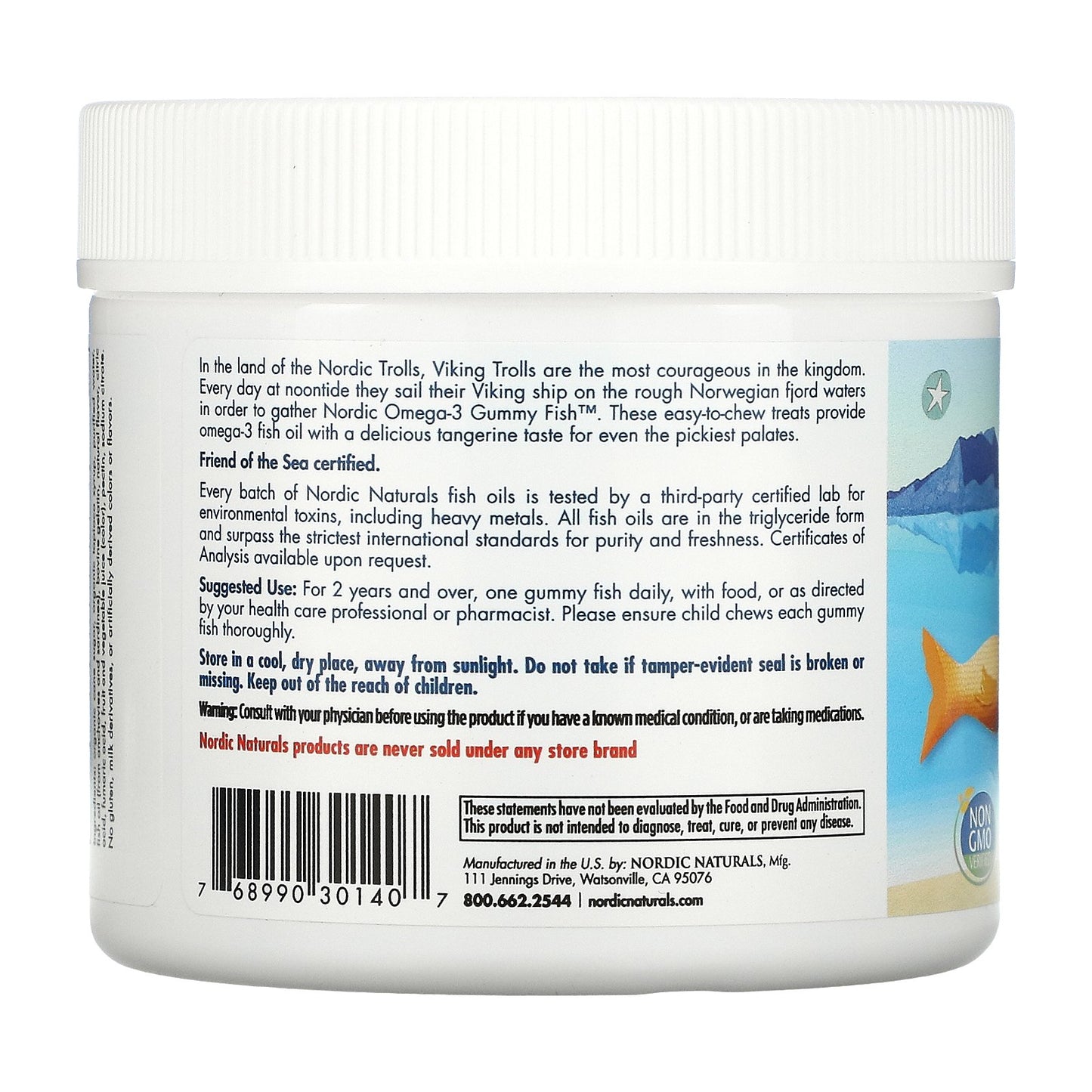 Nordic Naturals Nordic Omega-3 Gummy Fish - Tangerine, 30 gums.