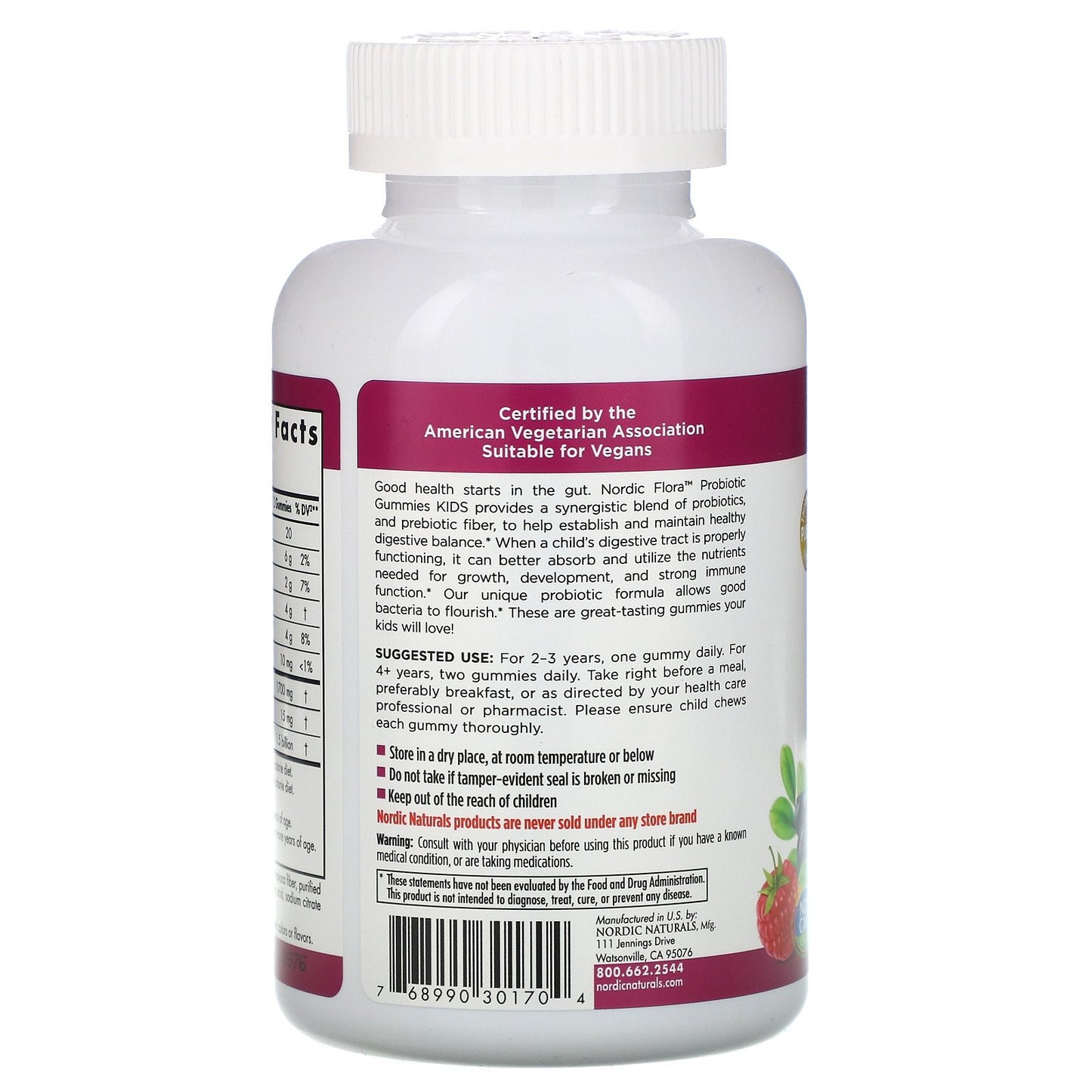 Nordic Naturals Probiotic Gummies KIDS - Merry Berry Punch, 60 gums.