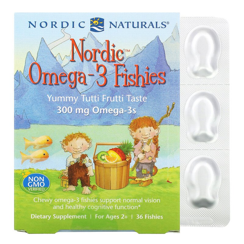 Nordic Naturals Nordic Omega-3 Fishies - Tutti Frutti, 36 gums.