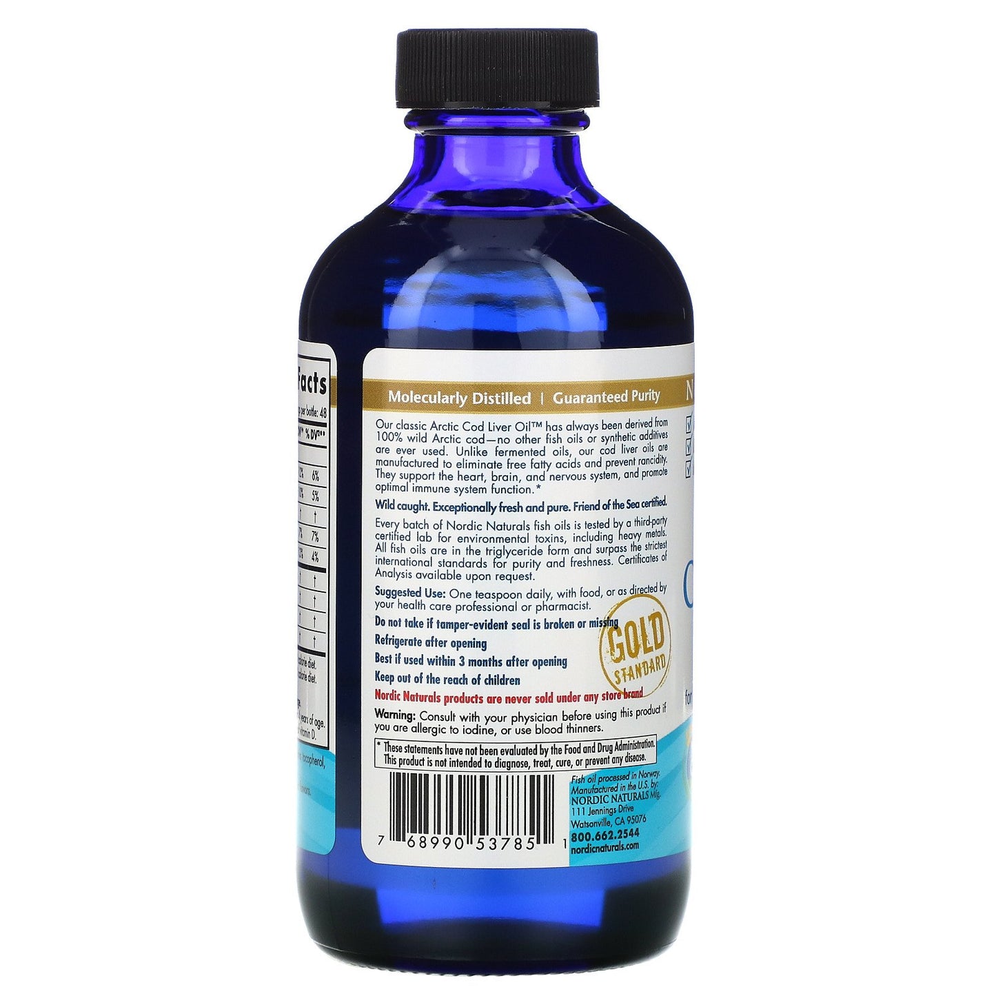 Nordic Naturals Arctic Cod Liver Oil - Plain, 237 ml.