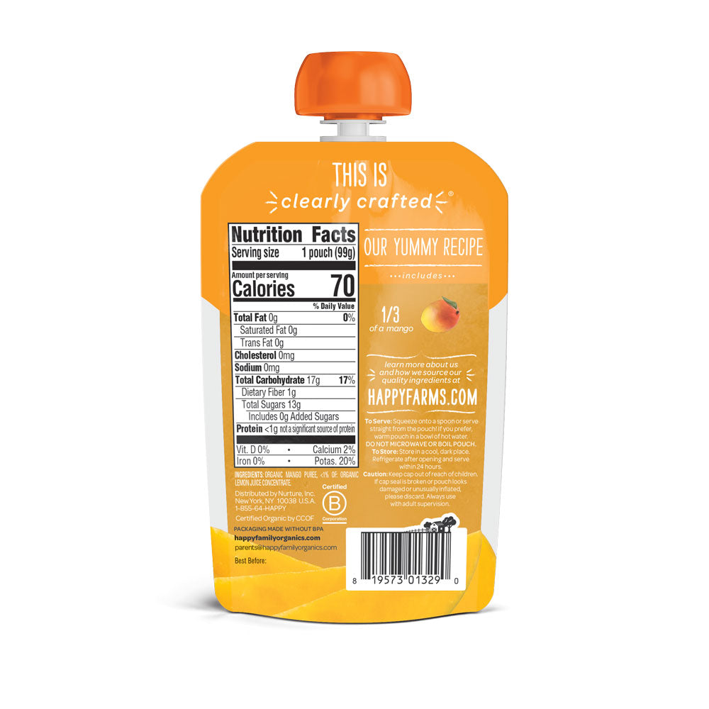 Happy Family Happy Baby Stage 1 Clearly Crafted - Mango, 99 g.