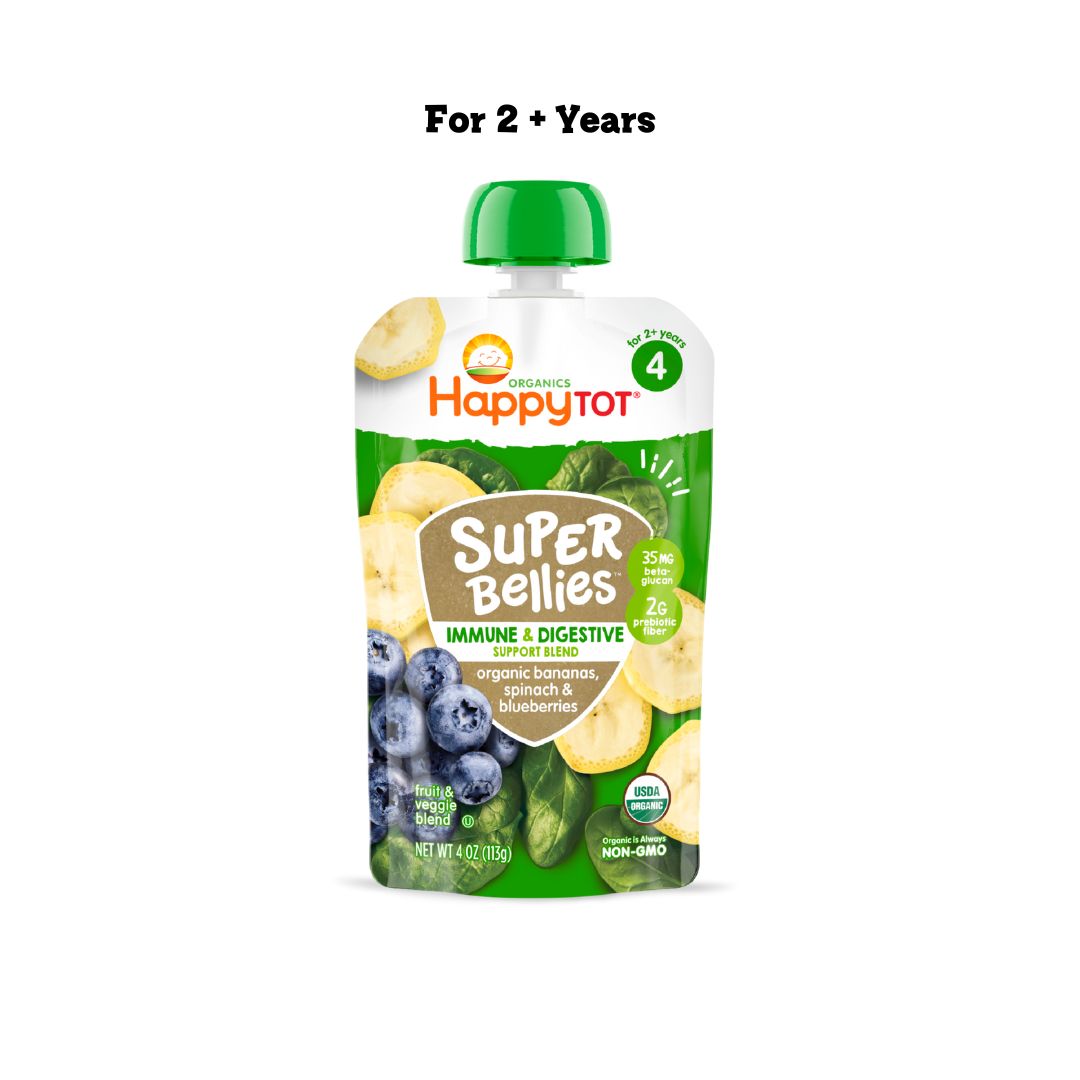 Happy Family Happy Tot Super Bellies- Bananas, Spinach & Blueberries, 113g.