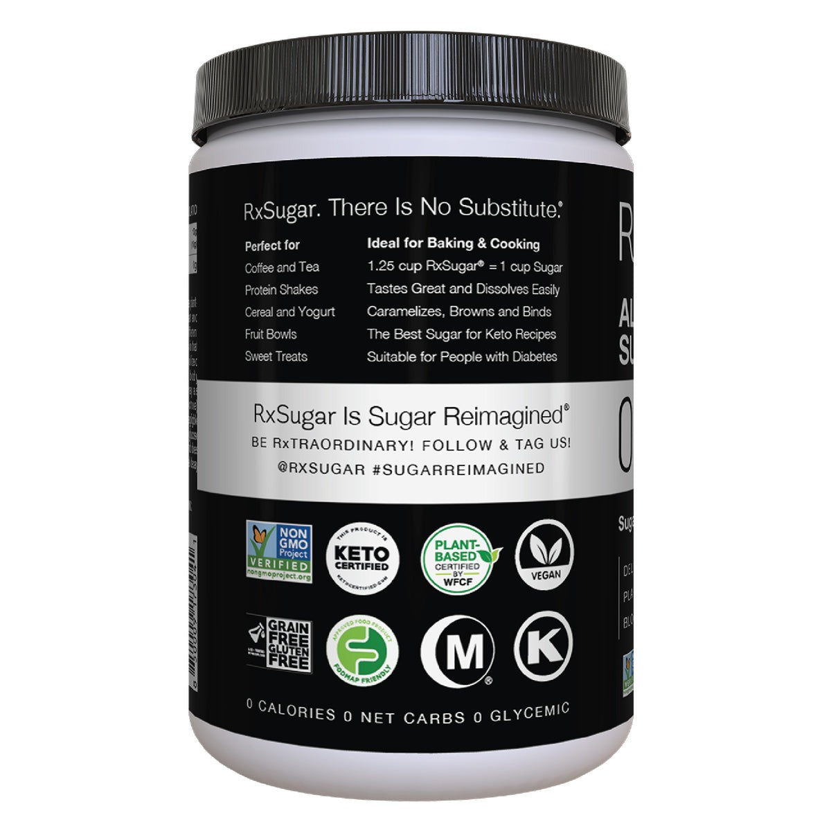 RxSugar Allulose Sugar Canister, 454 g.