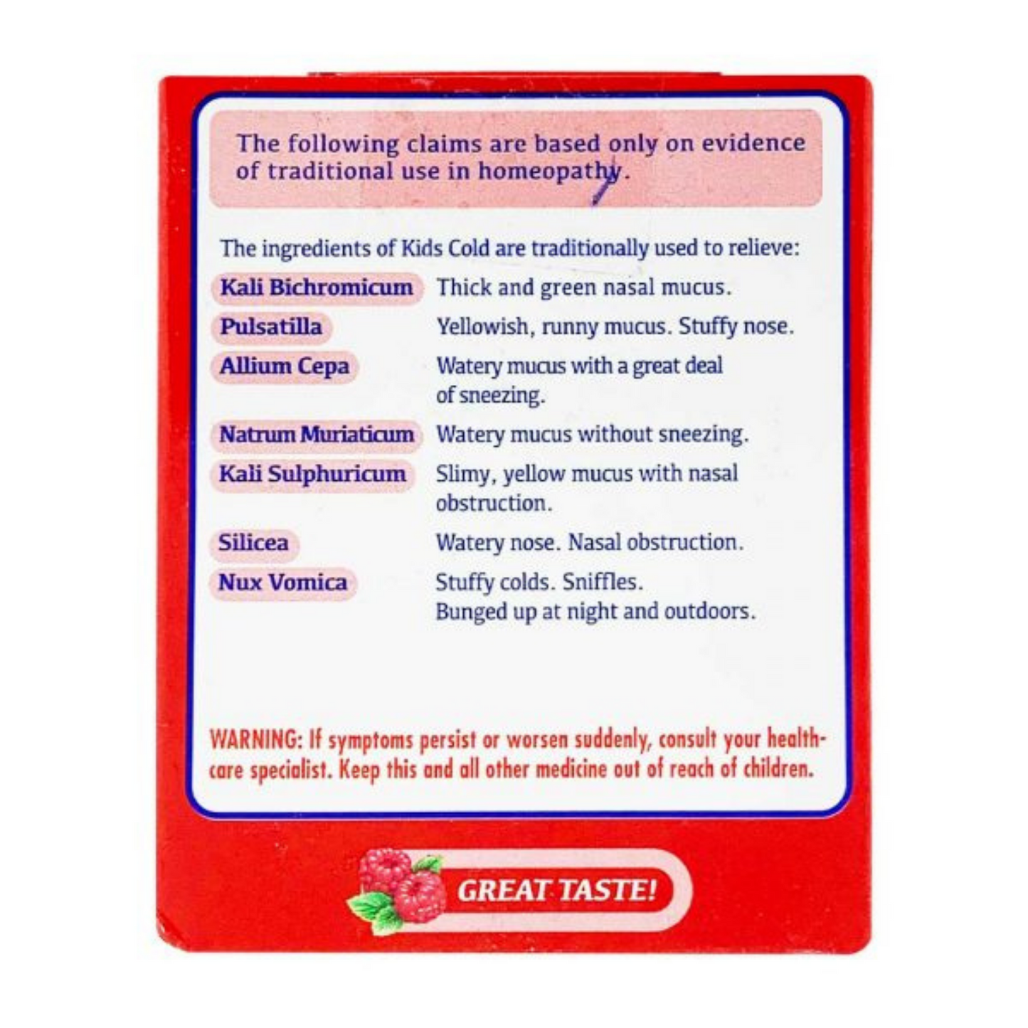 Key Sun Kids Cold - Raspberry, 10 lozs.