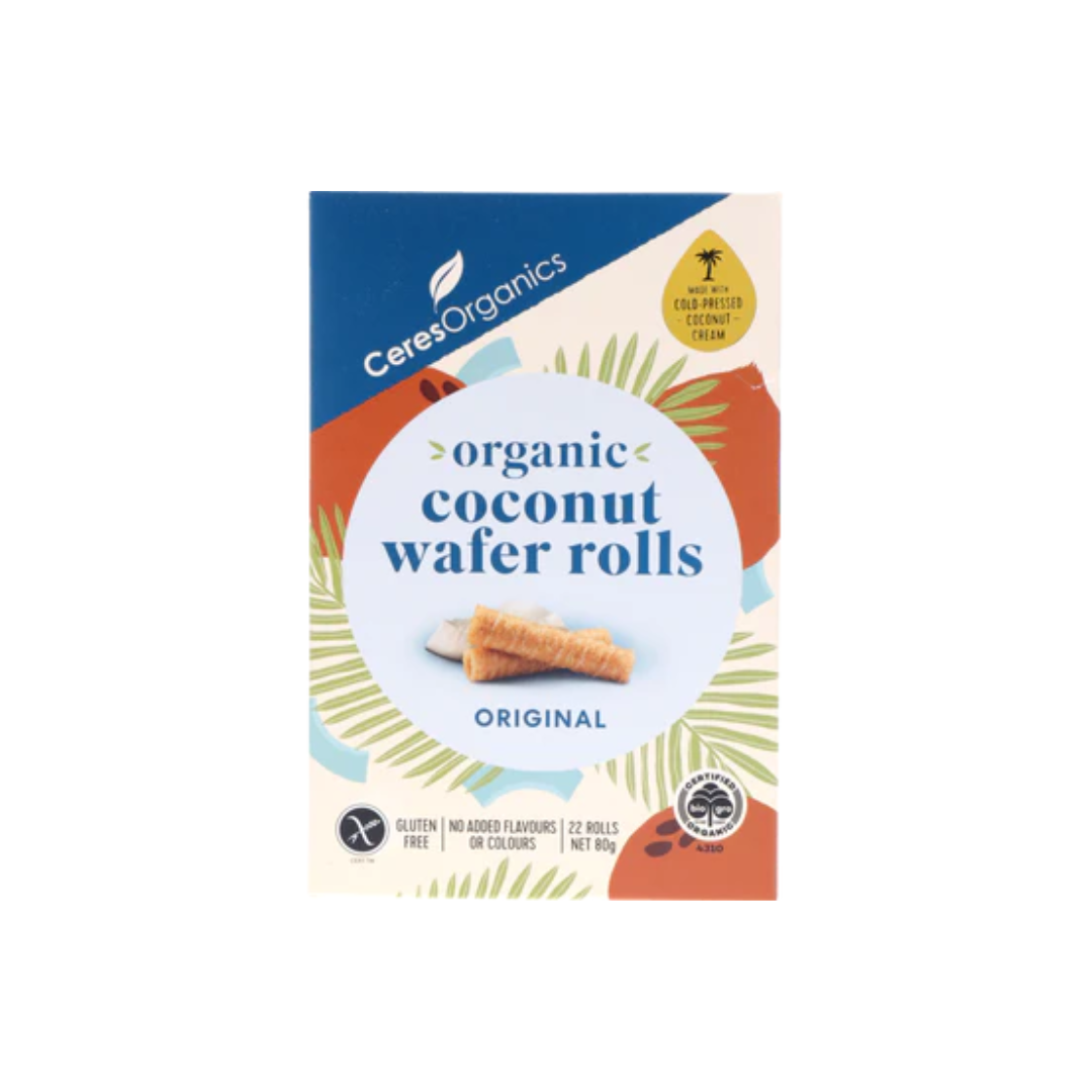 Ceres Organics Organic Coconut Wafer Rolls - Original, 80g