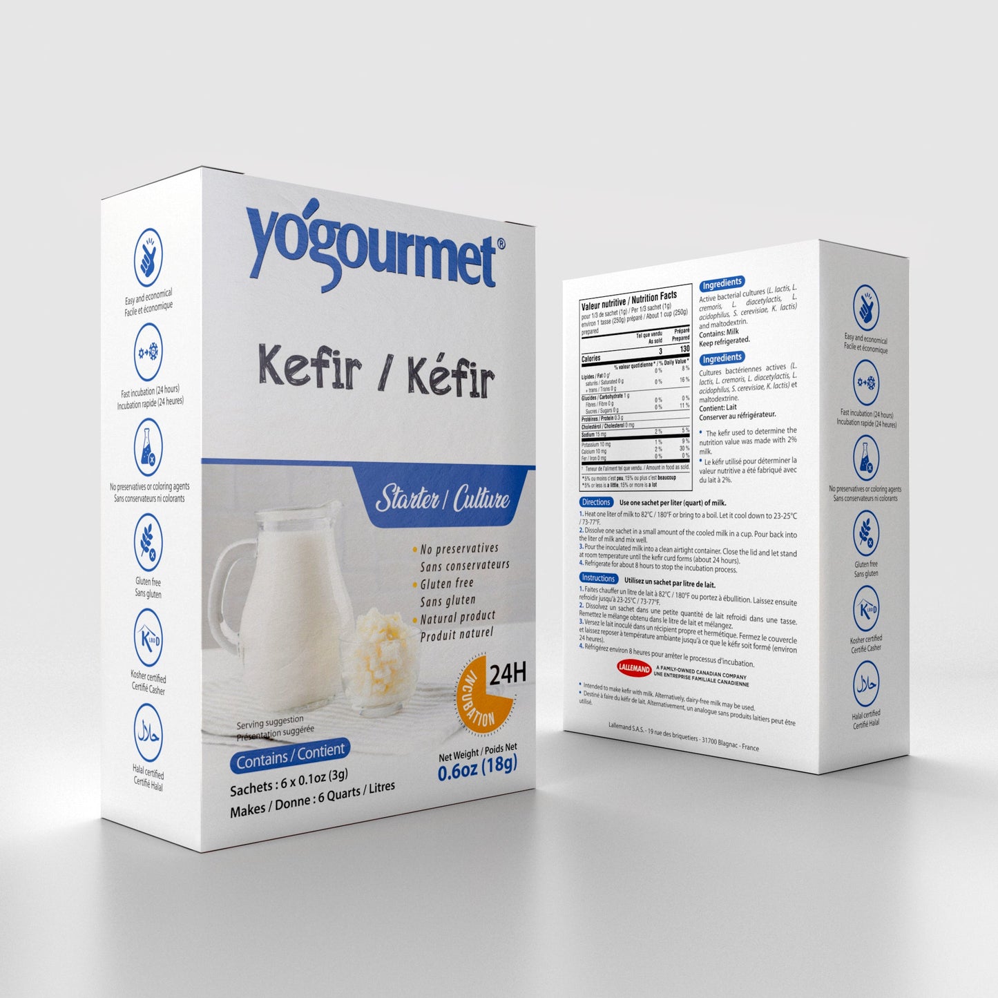 Yogourmet® Kefir Starter, 6 x 3 g.