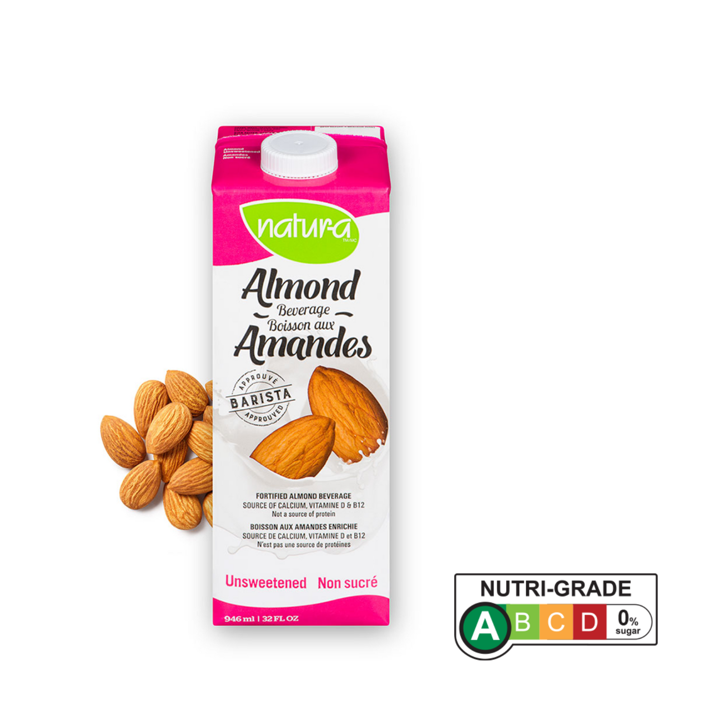 Natur-a Enriched Almond Beverage - Unsweetened, 946 ml.