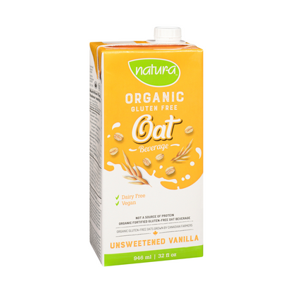 [Case of 24] Natur-a Oat Beverage  - Vanilla Unsweetened (Organic), 946 ml.