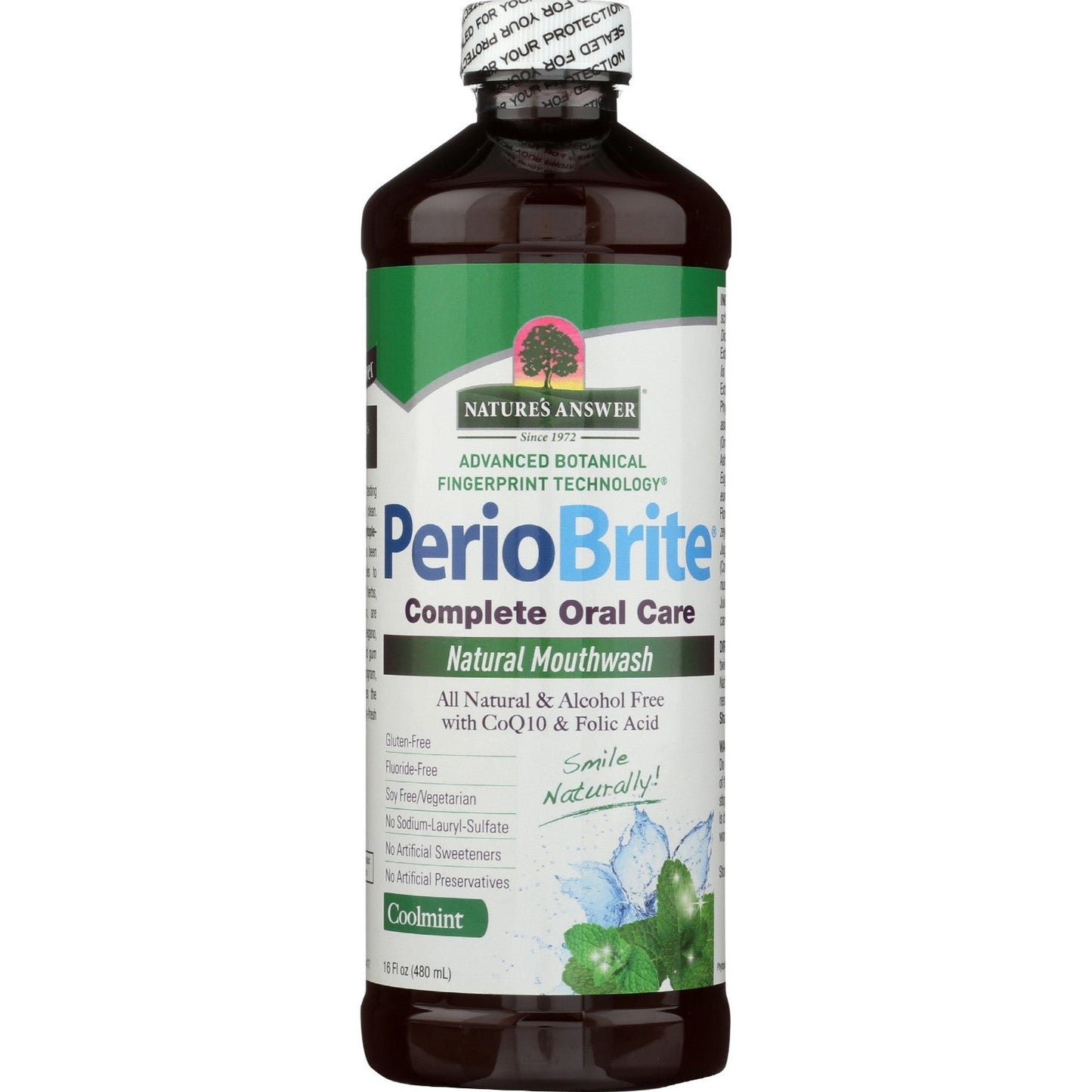 Nature's Answer Periobrite Mouthwash- Cool Mint, 480ml.-NaturesWisdom